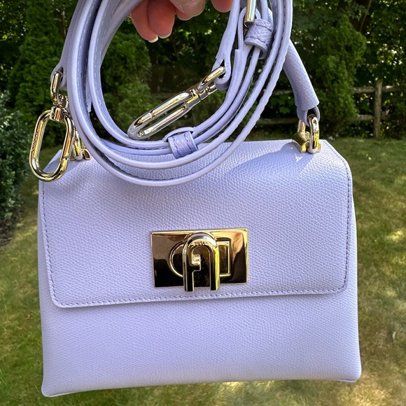FURLA 1927 Top Handle Mini Lilac Purple Shoulder Bag preowned - Picture 3 of 14